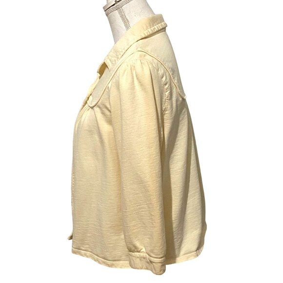 Vtg IZOD One Button Womens Jacket Blazer M Butter Yellow Easter Spring Preppy - Picture 2 of 5